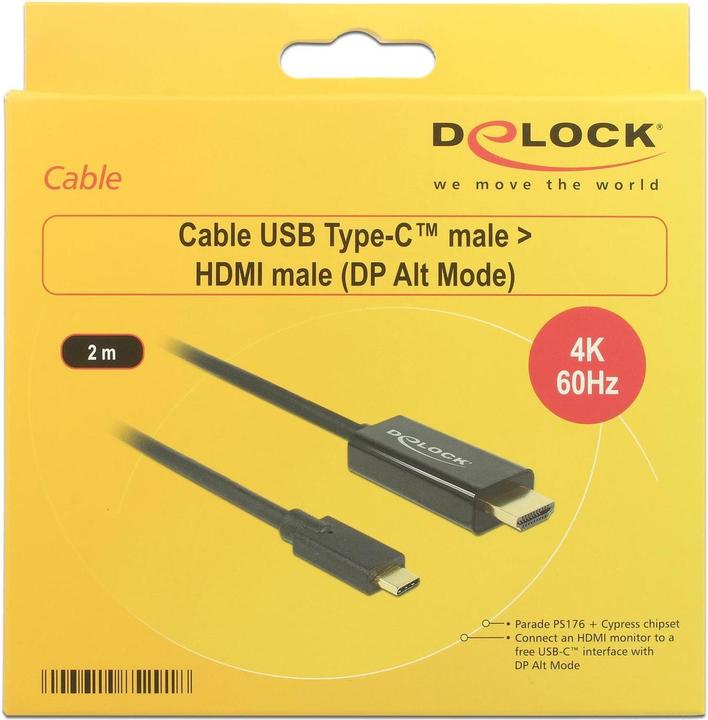 Produktbild Delock Thunderbolt 3| USB Typ C — HDMI (Typ A) (2 m, HDMI, USB Typ C)