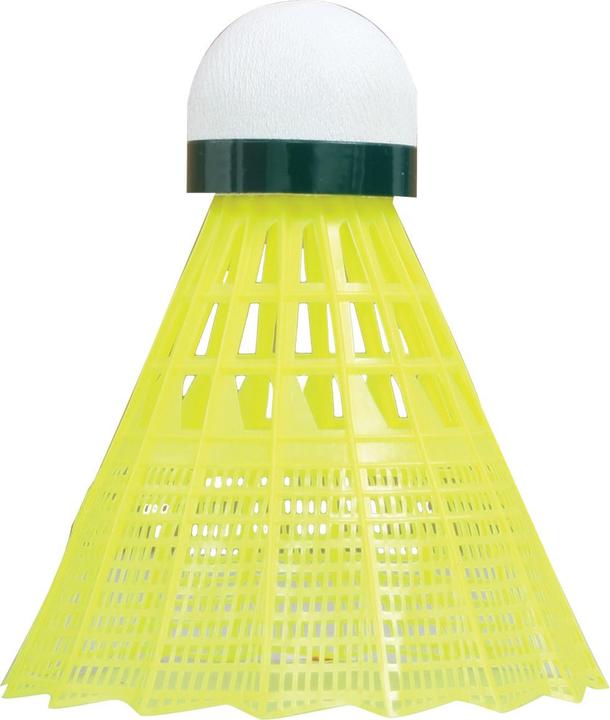Talbot Torro Badmintonball Tech 450, langsam, gelb/grün Premium Nylonfederball, mit Korkkopf, für ambitioniert...
