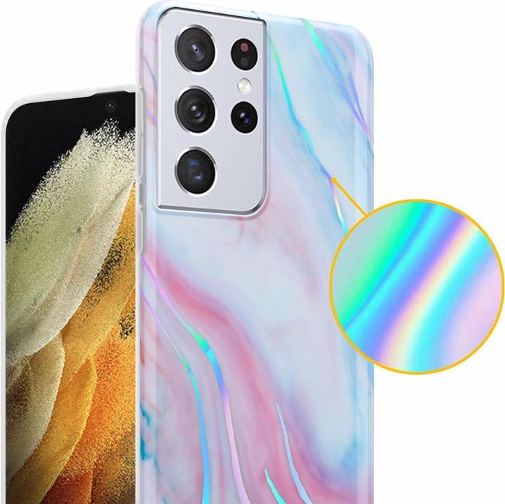 Actual product image Cadorabo IMD TPU Colorful Marble Cover (Samsung Galaxy S21 Ultra)