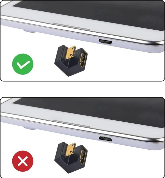 Image du produit PowerGuard Mini HDMI vers HDMI 2.1 180 degrés d'angle U-forme Down Adaptateur (Mini HDMI)