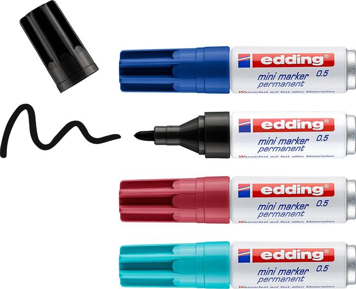 Actual product image Edding MINI-MARKER - permanent (Multicoloured, 3 mm, 4 x)