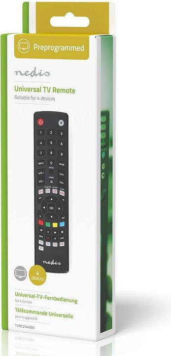 Image du produit Nedis Télécommande universelle | Préprogrammée | 4 appareils | Amazon Prime / Disney + Button / Google (Télécommande universelle, Infrarouge)