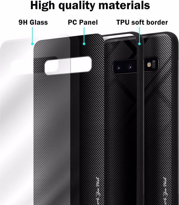 Actual product image Cadorabo TPU Striped Glass Cover (Samsung Galaxy S10)