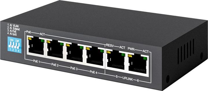Produktbild Extralink EX.14831 network switch Unmanaged L2 Fast Ethernet (10/100) Power over Ethernet (PoE) (6 Ports)