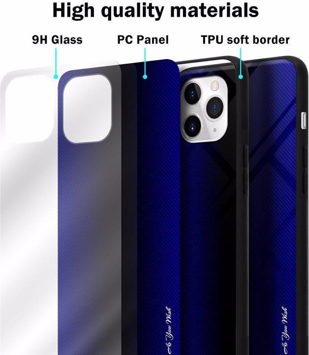 Productafbeelding Cadorabo TPU gestreepte glasplaat (Apple iPhone 11 Pro)