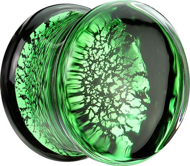Immagine prodotto Star Piercing Flared Plug gesplittert grün (Vetro, senza ottone)