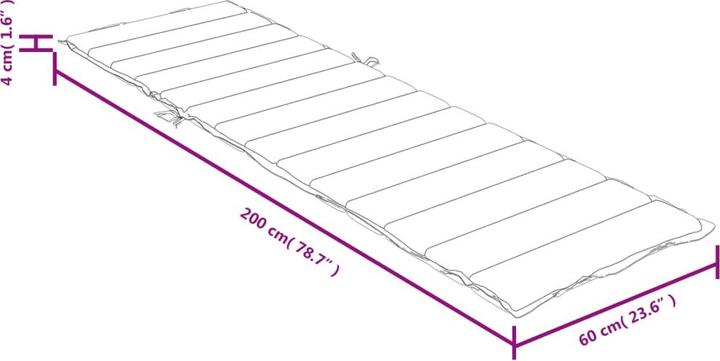 Produktbild VidaXL Sonnenliegen-Auflage (200 x 60 x 4 cm)