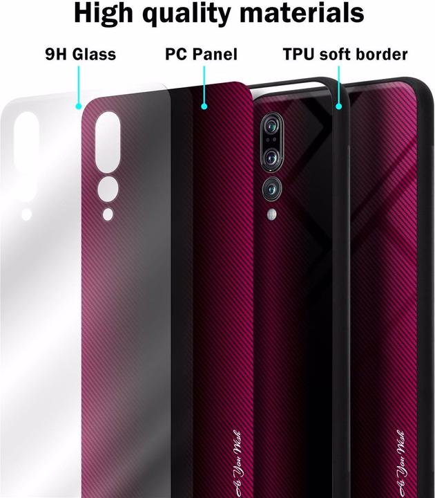 Image du produit Cadorabo TPU Couverture en verre rayé (Huawei P20 Pro, Huawei P20 Plus)