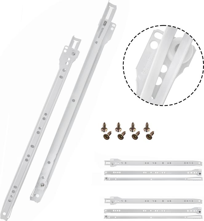 Immagine prodotto Helpmate Rollschubführung 400 mm, Teilauszug, 2 Paar