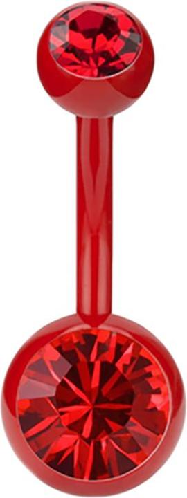 Produktbild Star Piercing Banane Fire Red mit zwei Swarovski Kristallkugeln rot (ohne Messing, Chirurgenstahl 316L)