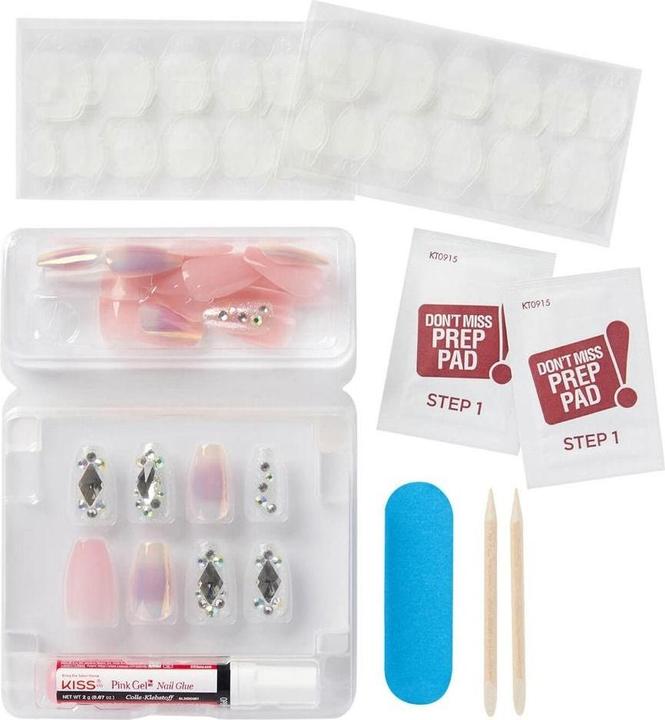 Image du produit Herba Kiss Majestic Nails - Dans une couronne (Ongles artificiels, Rose, Transparent)