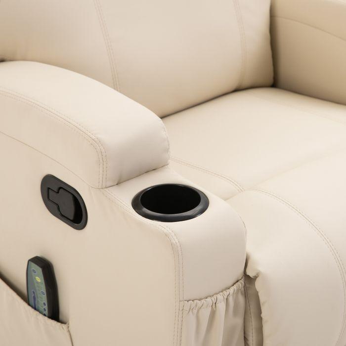 Produktbild Swisshandel24 Relaxsessel mit Liegefunktion Massagesessel elektrisch 5 Massage-Modi Kunstleder Holz Metall Schaums