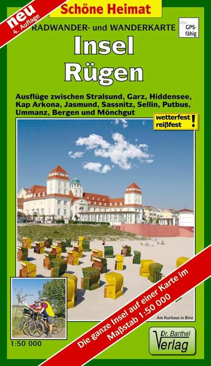 Image du produit Île de Rügen Carte de randonnée à vélo et à pied 1 : 50 000 50000
