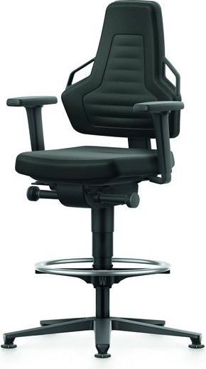 Image du produit Bimos Chaise pivotante de travail ESD, tissu, avec patins et repose-pieds, haute