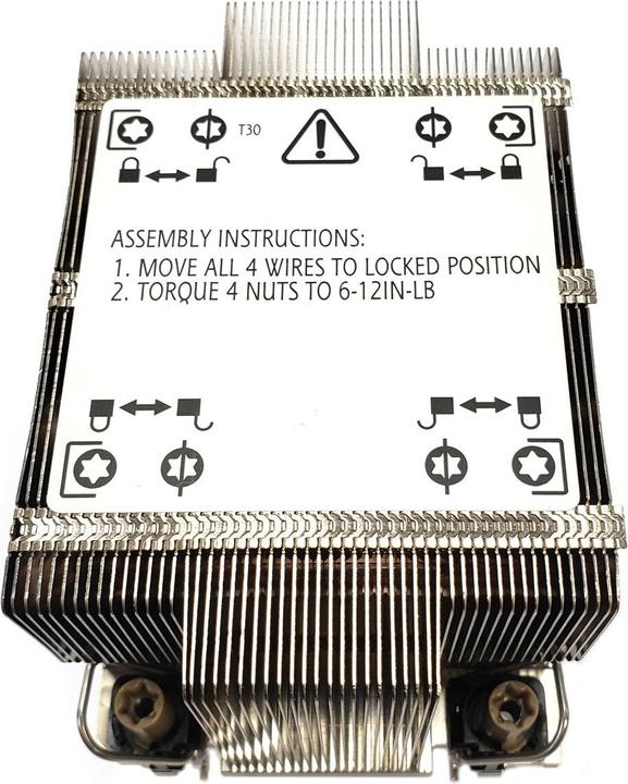Actual product image Dynatron N2 Intel CPU cooler 2U 4189-4-5 P4-P5 or P+ Aluminum heatsink and fin stack passive and up