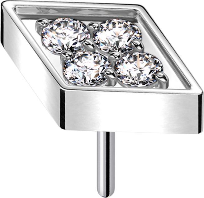 Produktbild Star Piercing Threadless Diamant silber Kristalle silber (ohne Messing, Titan G23)