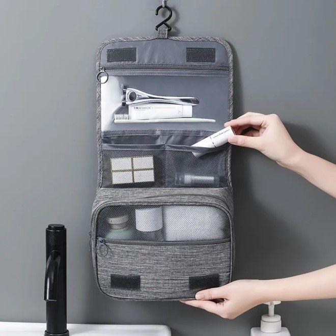 Actual product image MU Style Oxford Series hanging toiletry bag
