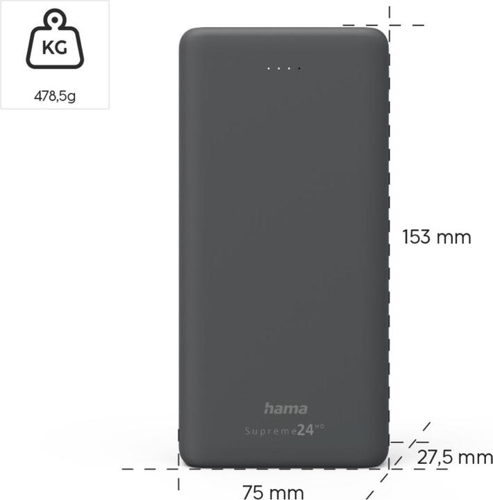 Produktbild Hama Power Pack Supreme 24HD (24000 mAh, 5 W, 88.80 Wh)