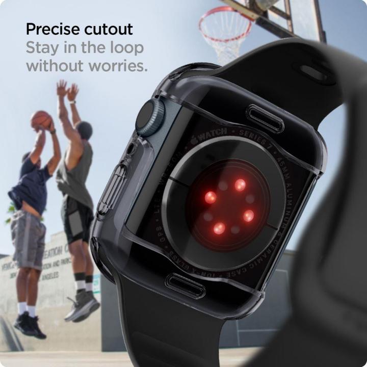 Actual product image Spigen Ultra Hybrid case for Apple Watch 7 / 8 / 9 (45 mm) - transparent gray