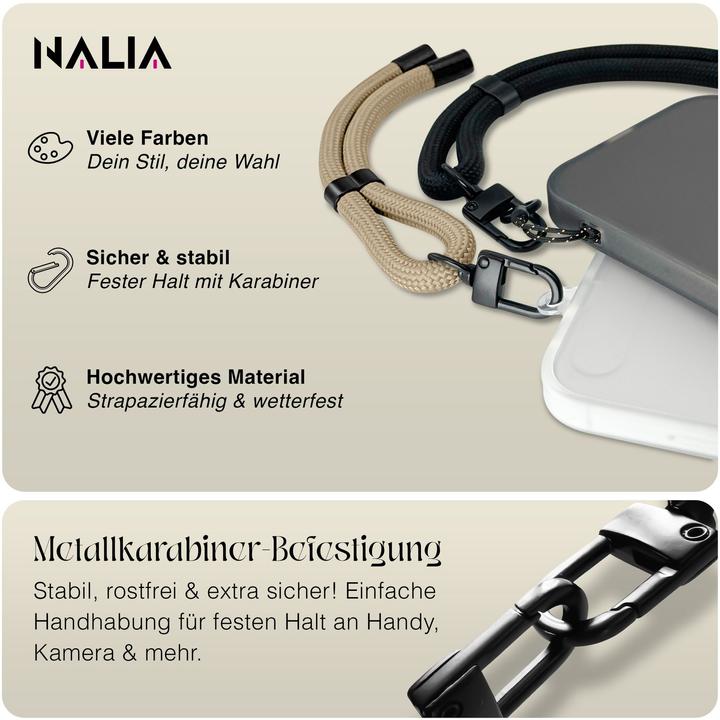 Produktbild Nalia Wristy Lanyard Handykette – Universal Trageband für Smartphones – Verstellbar, Soft & Elastisch
