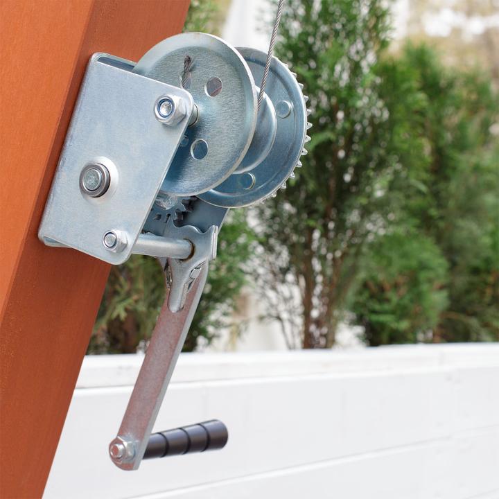 Actual product image Wiltec Manual Hand Wire Winch with 350kg Tensile Force 10m Rope Length 3:2:1 Gear Car Boat Trailer Caravan