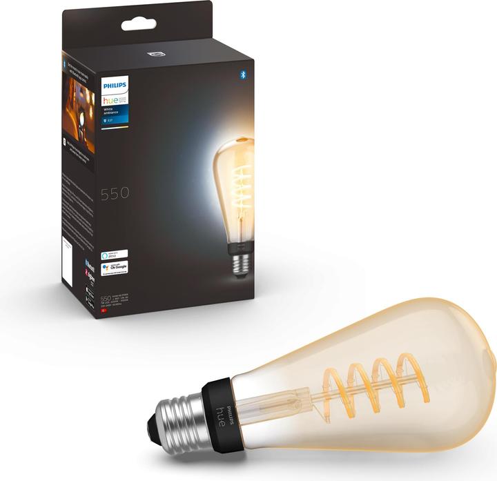 Produktbild Philips Hue Philips E27 Einzelpack Giant Edison (E27, 7 W, 550 lm, 1 x, G)