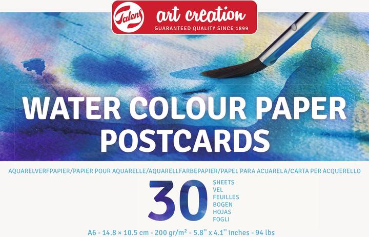 Talens Cartes postales en papier aquarelle (A6, Blanc)