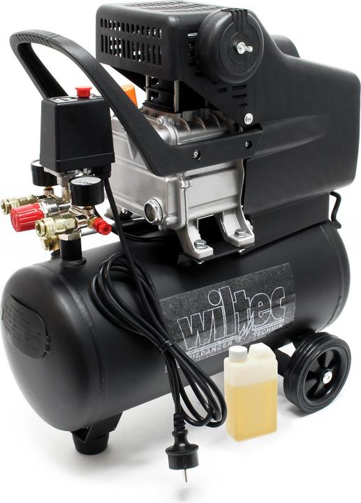 Produktbild Wiltec Druckluftkompressor 24L Kessel 1100W 1,1kW Kompressor Druckluftbehälter (24 l)