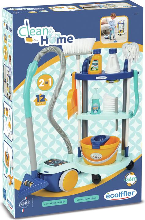 Actual product image Ecoiffier Clean Home cleaning trolley with hoover