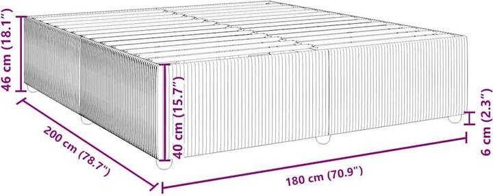 Produktbild VidaXL Bettgestell Samt (180 x 200 cm)