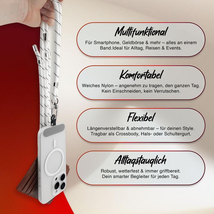 Actual product image Nalia HoldMe Lanyard Handykette – Universal Trageband für Smartphones - Verstellbar, Soft & Elastisch