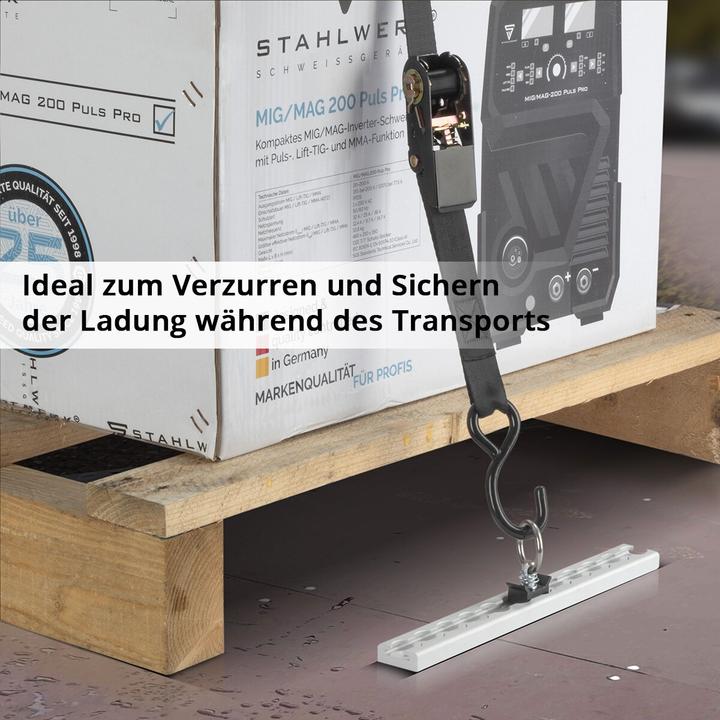 Produktbild Stahlwerk Zurrschienen 2er Set mit Zurrösen 50 cm Airlineschienen aus Aluminium