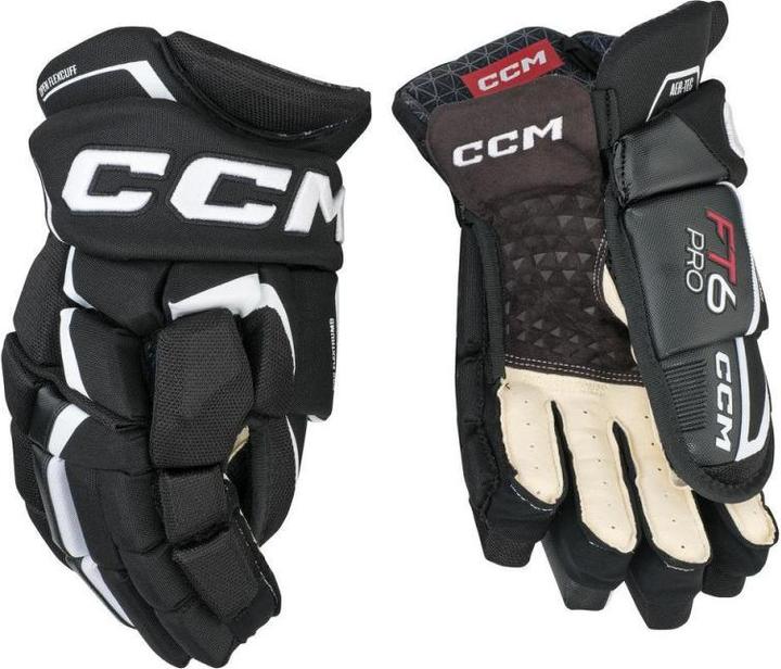 CCM JetSpeed FT6 PRO SR Hockeyhandschuhe (13"/33 cm, Dunkelblau/Gelb) (13)