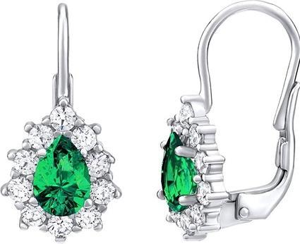 Produktbild Silvego Silver earrings with green Swarovski stone Created Stones SILVEGO31866G