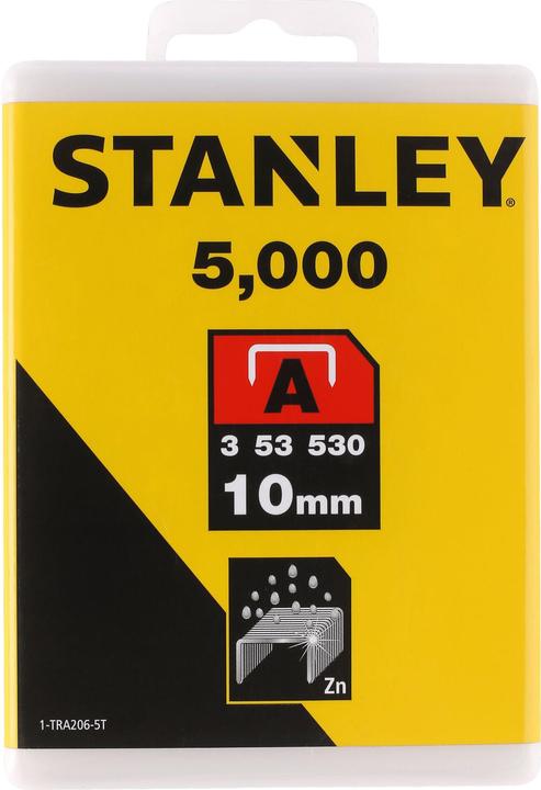 Produktbild Stanley Klammern Typ A (10 mm, Klammern aus Runddraht für Elektro- und Handtacker Typ A) 5000 Stück