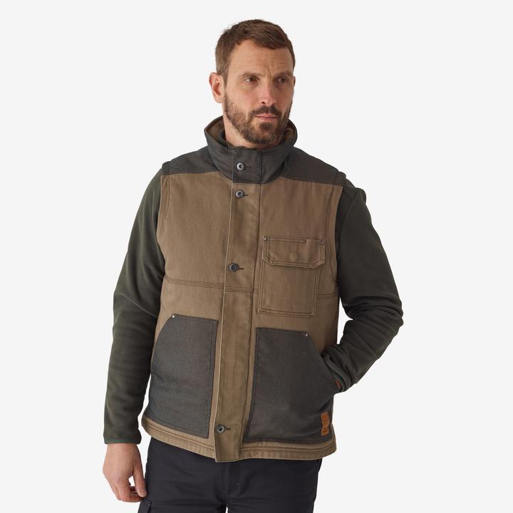 Actual product image Solognac Waistcoat 500 padded hardwearing brown (XXL)