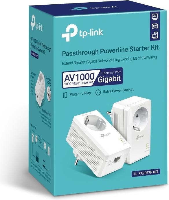 Immagine prodotto TP-Link Powerline TL-PA7017P Kit AV1000 1-Porta (1000 Mbit/s)