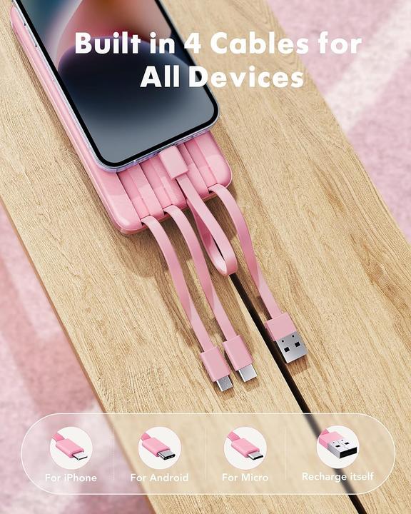 Image du produit Charmast Powerbank mit integrierten Kabel (10000 mAh)