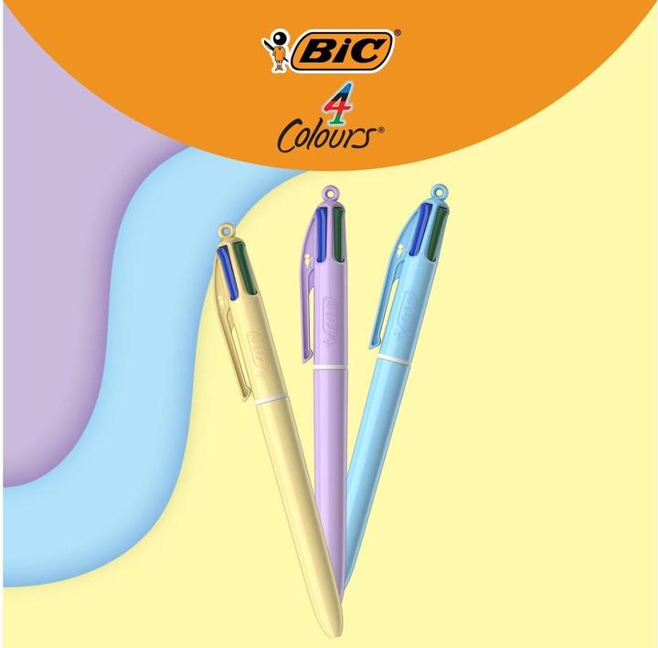 Image du produit Bic Stylo à bille multicolore 4 Colours Pastel 1 pièce (Bleu, Jaune, Lila, 1 x)