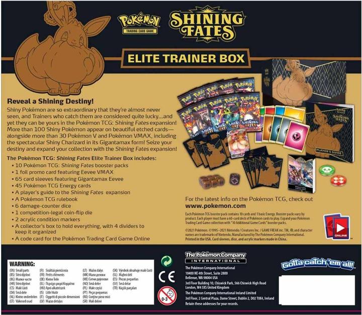 Actual product image Pokémon Shining Fates (English, Elite / Top Trainer Box)