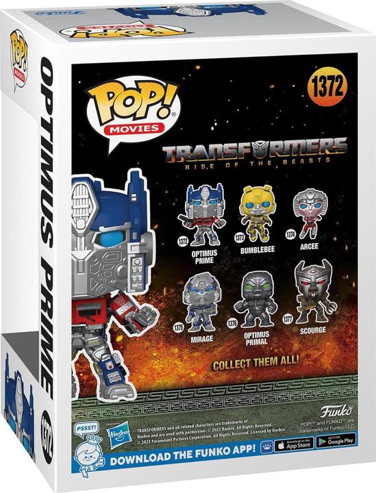 Image du produit Funko Transformers : Rise of the Beasts POP! Movies figurine vinyle Optimus Prime 9 cm