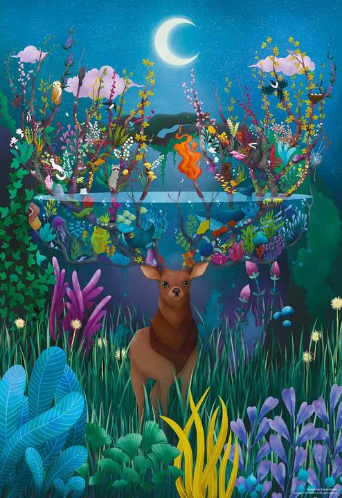 Actual product image D-Toys Puzzle 1000 pieces - Demeter Brigi - Fantasy Deer (1000 pieces)