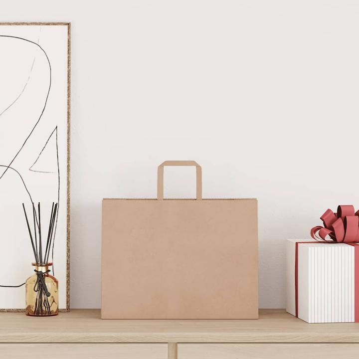 Image du produit VidaXL Sacs en papier kraft 50 pcs. avec anse marron 32x17x25 cm Sac en papier (Pochette cadeau, 50 x)