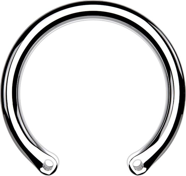 Immagine prodotto Star Piercing Bilanciere circolare in argento con due fori filettati da 0,8 mm (senza ottone, Titanio G23)
