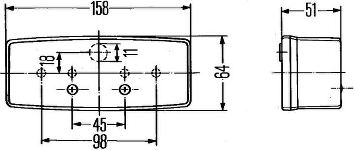 Actual product image Hella Indicator lamp front left halogen surface-mounted for DAF KUBOTA CATERPILLAR