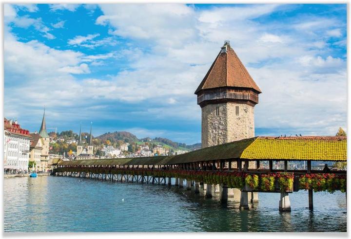 Produktbild Trenddeko Holzbrücke in Luzern (60 x 40 cm)