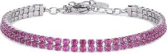 Brosway Doppelreihiges Tennisarmband mit fuchsiafarbenen Zirkonen Desideri Bei098