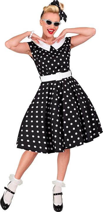 Actual product image Widmann 50s ROCK'N'ROLL FASHION BLACK (dress with petticoat, belt, hairband), S (S)