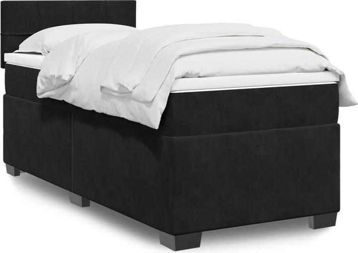 Image du produit VidaXL Bo x lit de saut avec matelas 90 x 190 cm velours (90 x 190 cm, 90 x 190 cm)