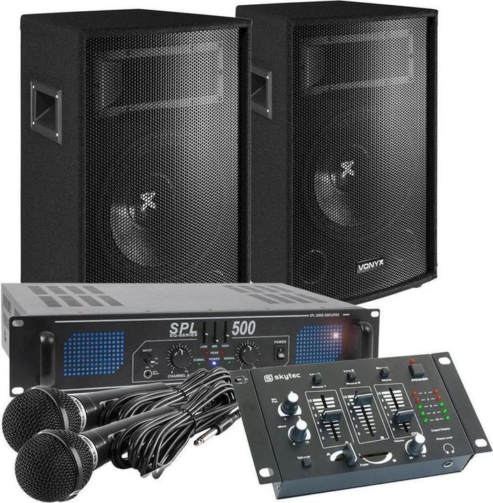 Karaoke -Set - Komplette 500W -Karaoke -Set mit -Mikrofonen, Mixer, Lautsprechern, Verstärke